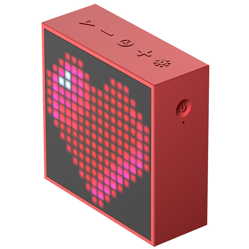 Bluetooth Portable Speaker with Clock Alarm Programmable LED Display for Pixel Art Creation Unique Gift