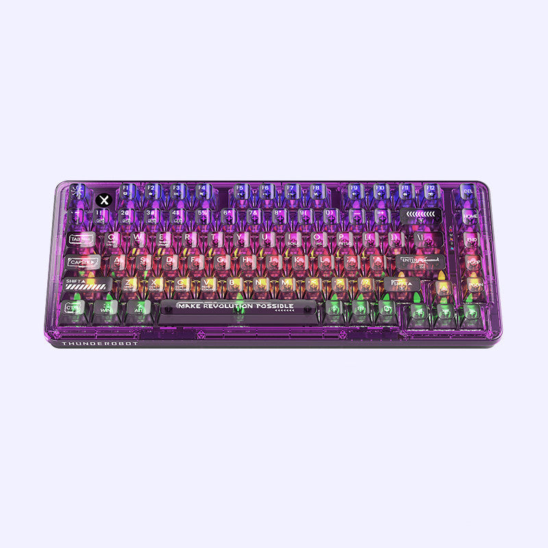 Transparent Three-mode Mechanical Keyboard Hot-swappable Wireless Bluetooth